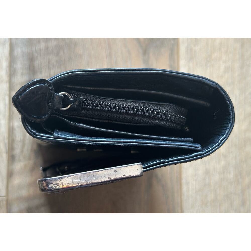 Brighton Black Crocodile embossed Wallet Clutch Vintage - Picture 11 of 13